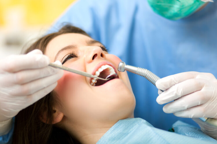 Woman during a dental checkup